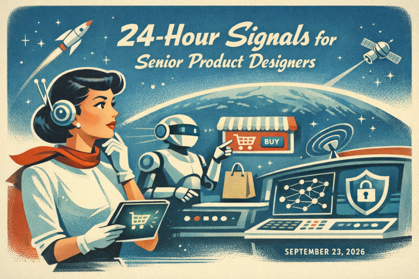 output1.png AI & Digital Product Design: 24‑Hour Signals for Senior Product Designers
Agents in commerce, practical tooling, and safety governance shaping this week’s UX.
23 September 2026